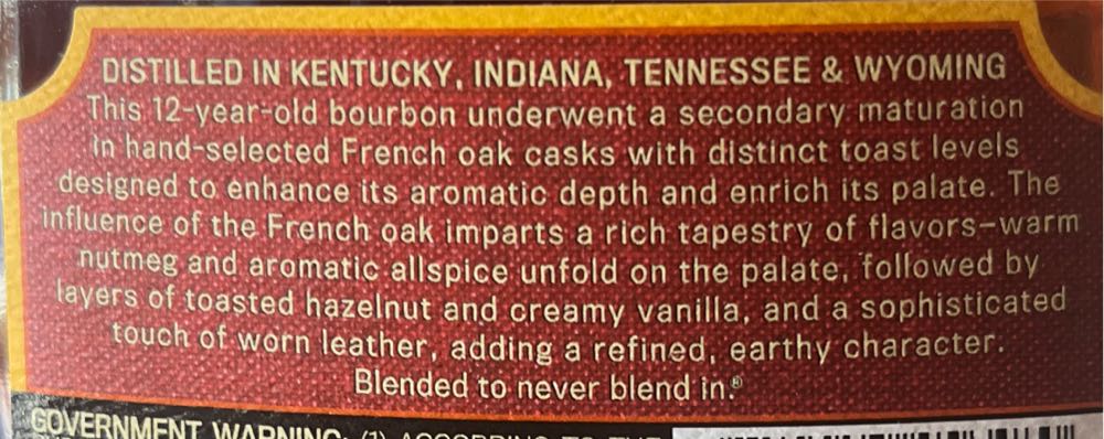 Barrell Bourbon 12 yr finished in French Oak Casks - Barrell Craft Spirits (750 mL) alcohol collectible [Barcode 850053456480] - Main Image 3