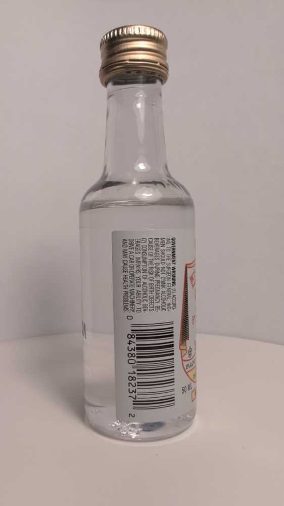 Jacquins White Peach Flavored Vodka  - Charles Jacquin (50 mL) alcohol collectible [Barcode 084380182372] - Main Image 2
