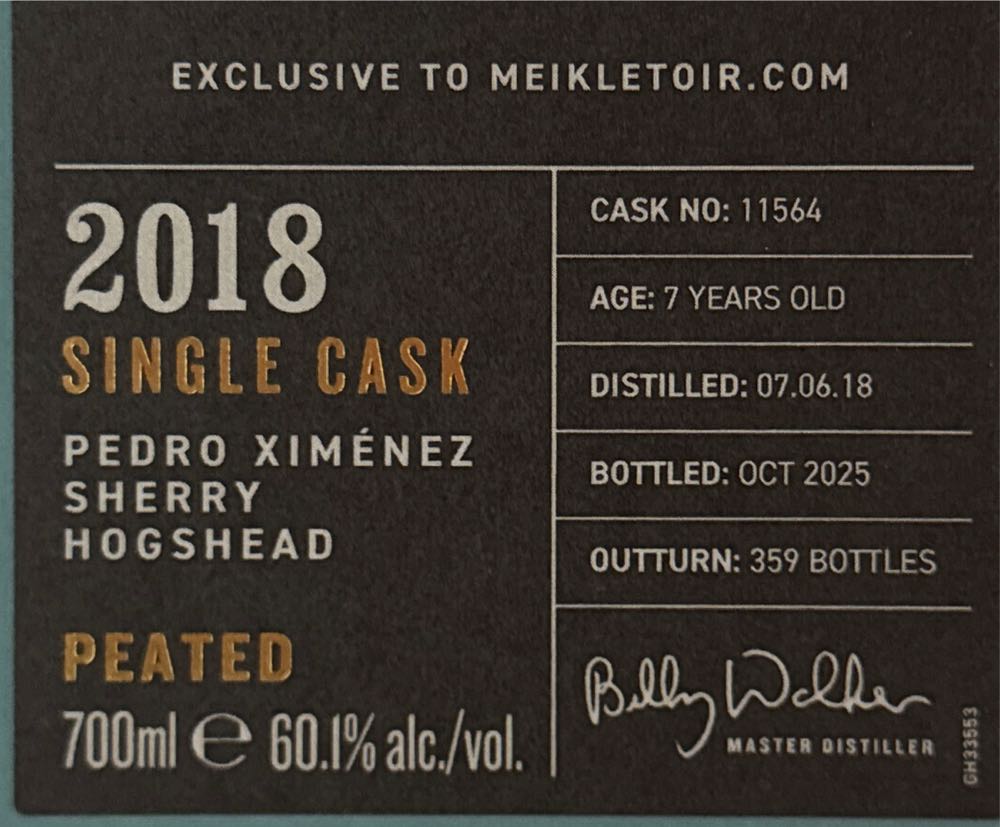 Meikle Toir 7 Years - The Glenallachie Distillers LTD (700 mL) alcohol collectible [Barcode 5060568329765] - Main Image 2