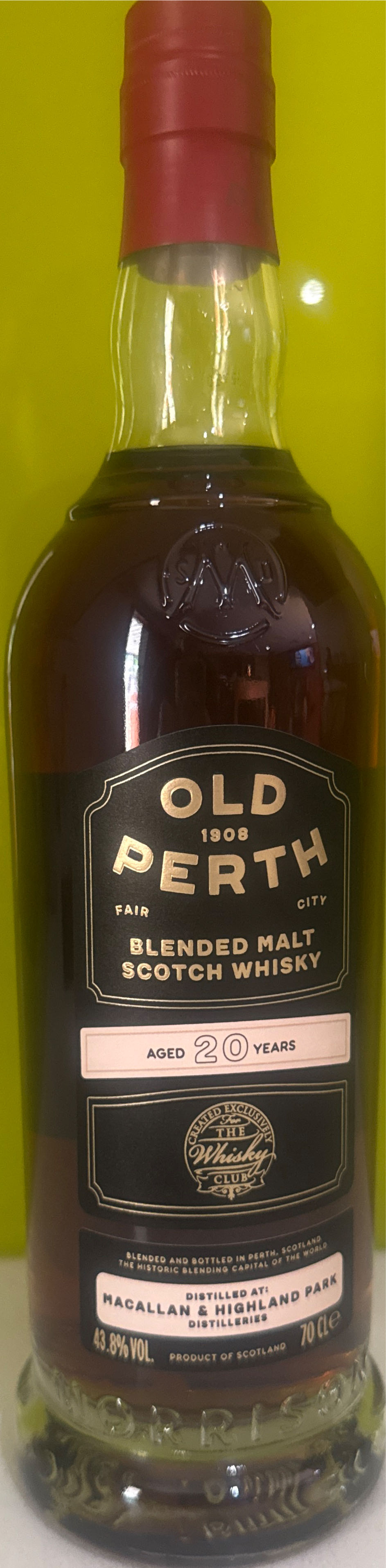 Old Perth - Aged 20 Years - Blended Malt Scotch Whisky - Macallan & Highland Park (700 mL) alcohol collectible - Main Image 2