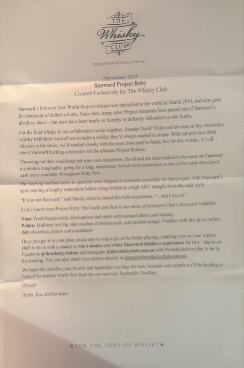 Project Ruby - Starward (700 mL) alcohol collectible - Main Image 4