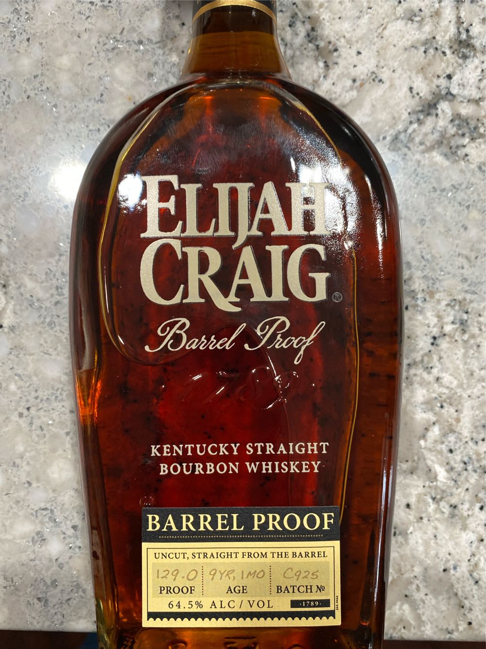 C925 Barrel Proof Elijah Craig - Heaven Hill Distilleries Ltd (750 mL) alcohol collectible [Barcode 096749472215] - Main Image 2