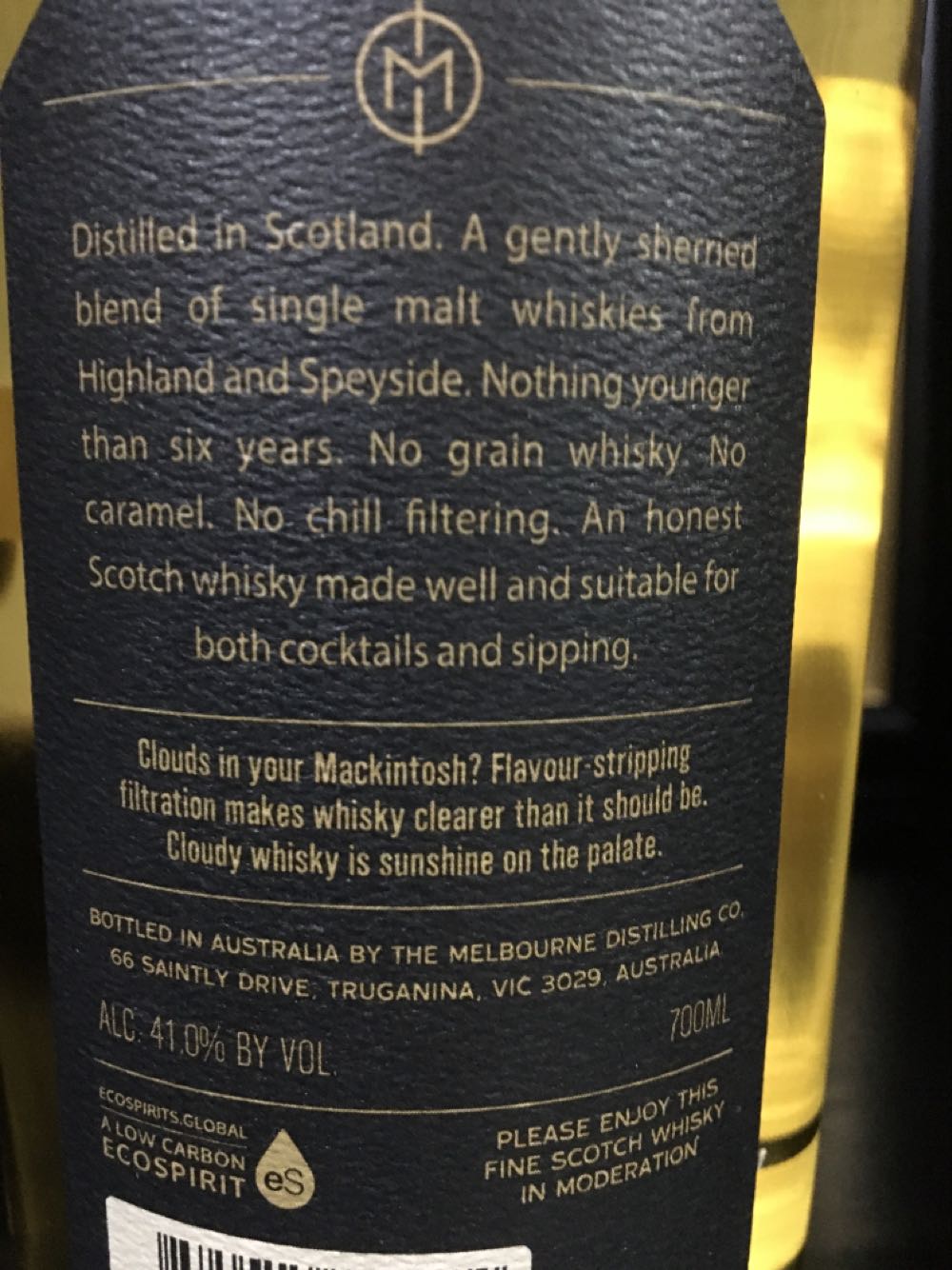 Mackintosh Blended Malt Scotch Whisky 700ml 41% 07l  (700 mL) alcohol collectible [Barcode 8885015760024] - Main Image 3