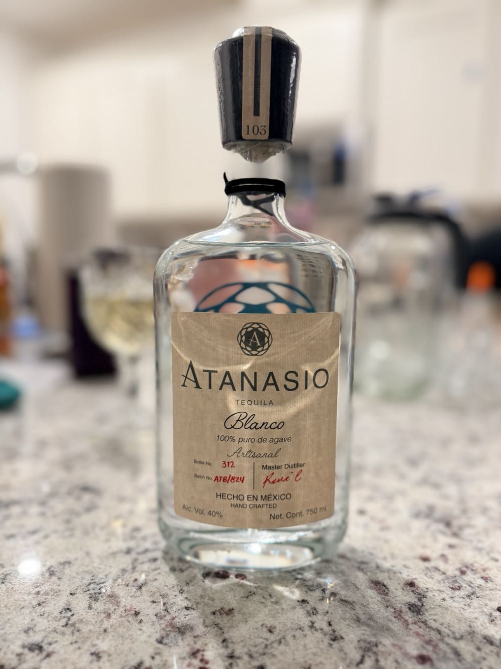 Atanasio Blanco Tequila 750 750ml  alcohol collectible [Barcode 7500463496653] - Main Image 2