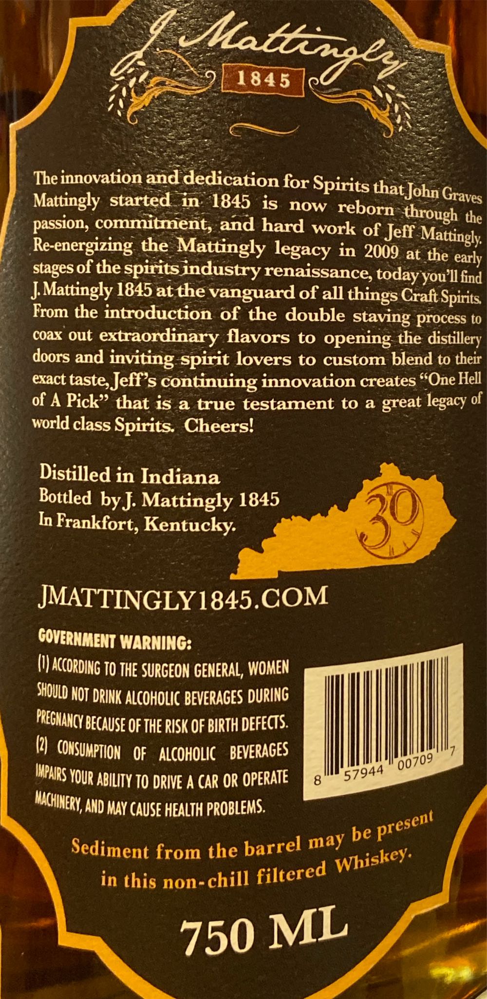 J. Mattingly 2 Ghost 2 Boast - J Mattingly (750 mL) alcohol collectible [Barcode 857944007097] - Main Image 3