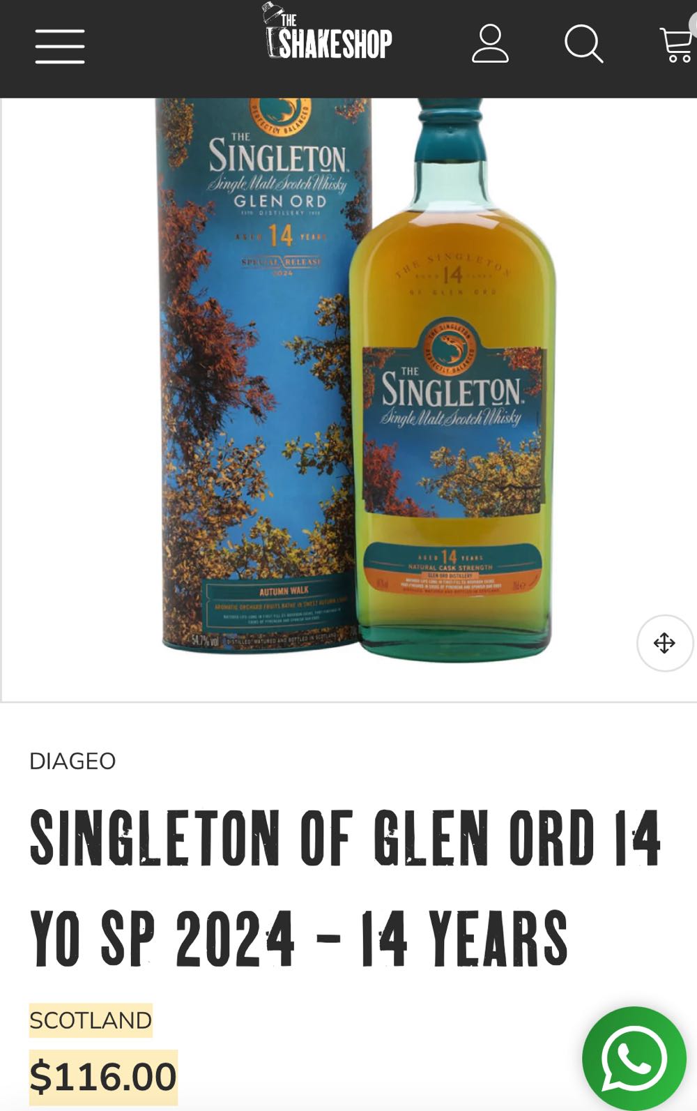 SINGLETON 14y Autumn Walk Special Release 2024 Single Malt Scotch Whisky - The Glen Ord Distillery (700 mL) alcohol collectible [Barcode 5000281076188] - Main Image 3
