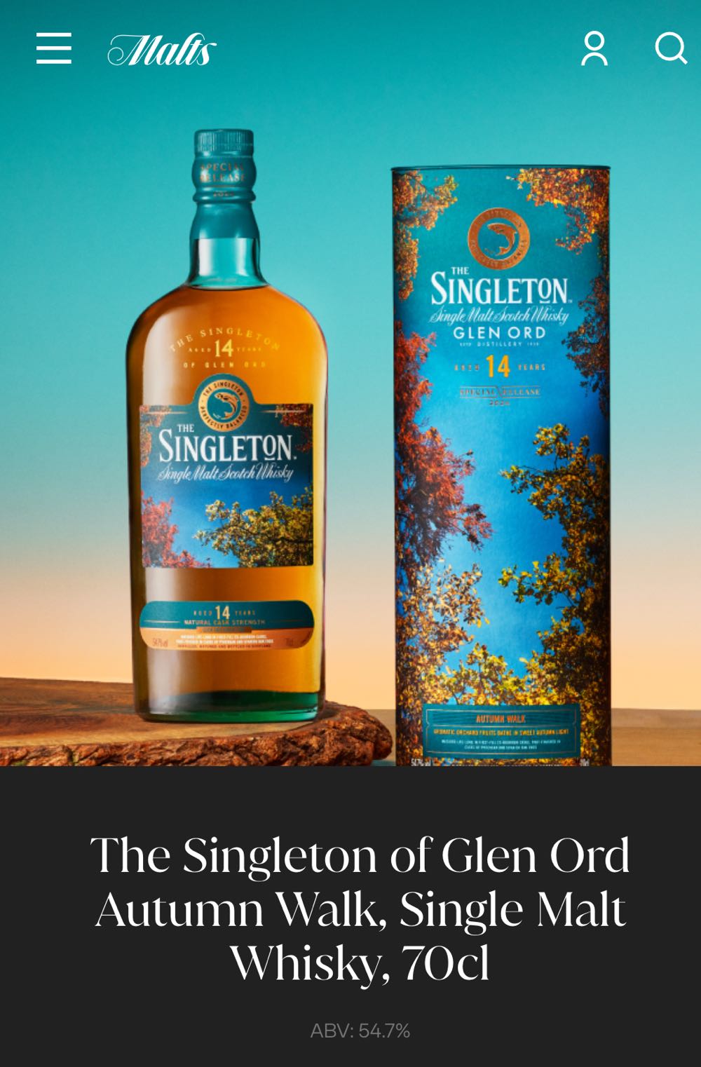 SINGLETON 14y Autumn Walk Special Release 2024 Single Malt Scotch Whisky - The Glen Ord Distillery (700 mL) alcohol collectible [Barcode 5000281076188] - Main Image 4