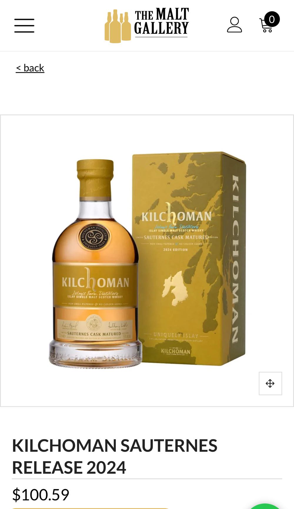 KILCHOMAN 2024 Edition Sauternes Cask Matured Islay Single Malt Scotch Whisky - Kilchoman Islay’s Farm Distillery (700 mL) alcohol collectible [Barcode 5060210707620] - Main Image 3