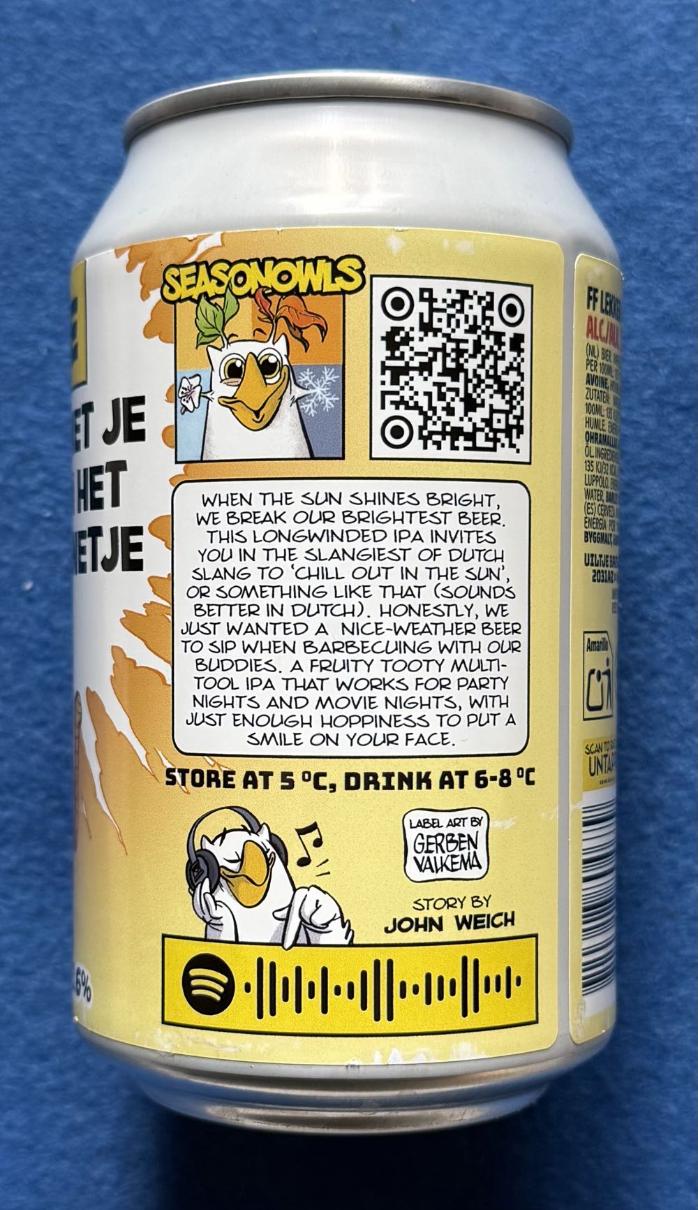 FF Lekker Met Je Bek In Het Zonnetje - Uiltje Brewing Company (330 mL) alcohol collectible [Barcode 8720618804679] - Main Image 4