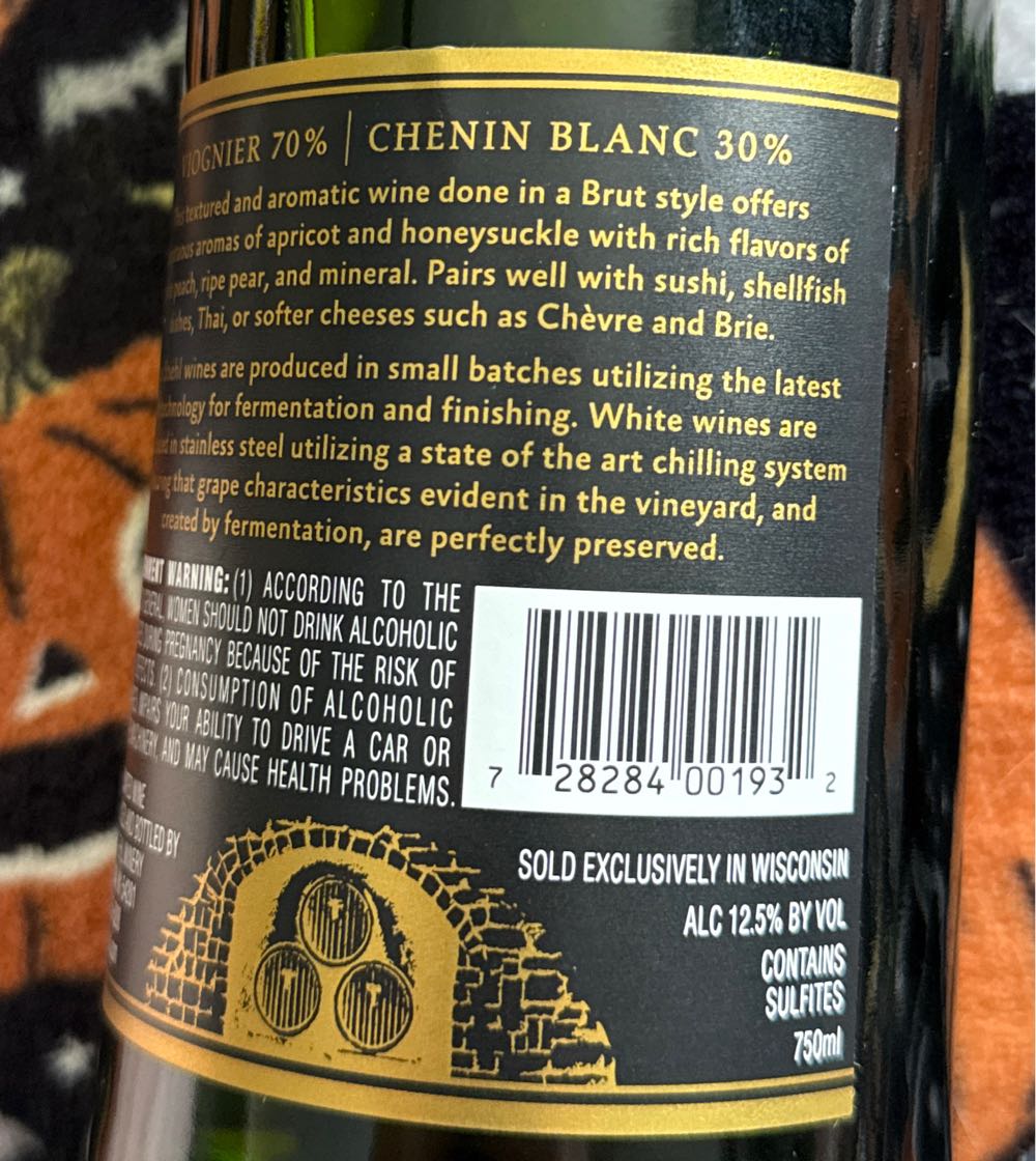 Viognier & Chenin Blanc - Von Stiehl alcohol collectible [Barcode 728284001932] - Main Image 2