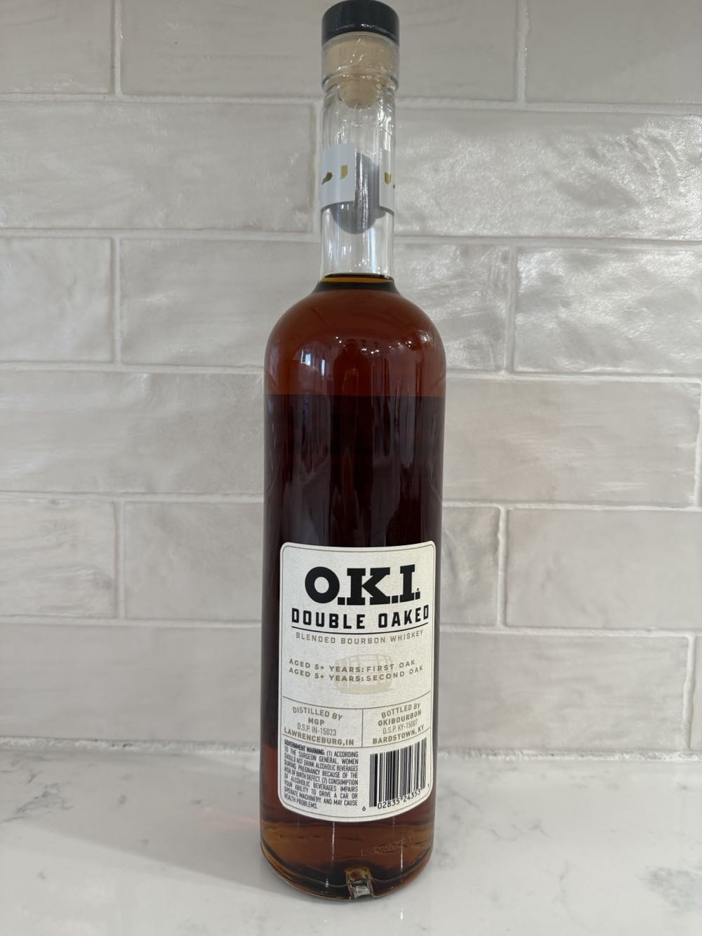 O.K.I. Double Oaked Blended Bourbon Whiskey Private Barrel 10 Yr - O.K.I. Bourbon (750 mL) alcohol collectible [Barcode 602835243531] - Main Image 2