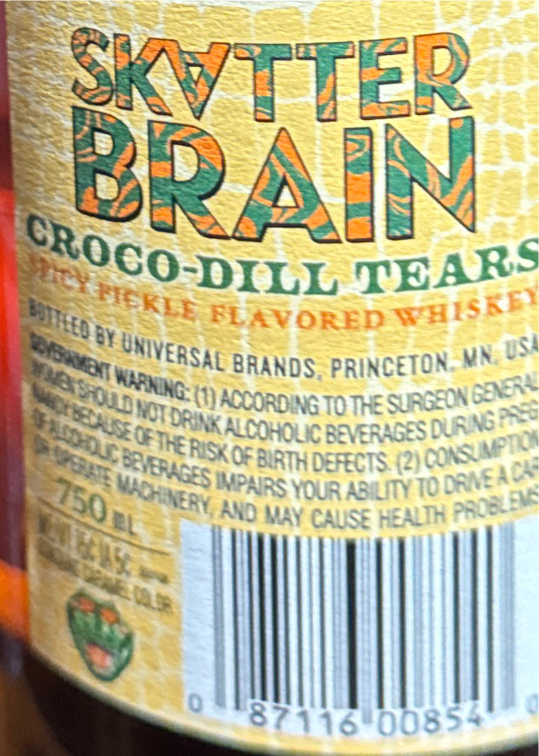 Skater Brain Crocodile-dill Tears - Universal Brands (750 mL) alcohol collectible [Barcode 087116008540] - Main Image 2