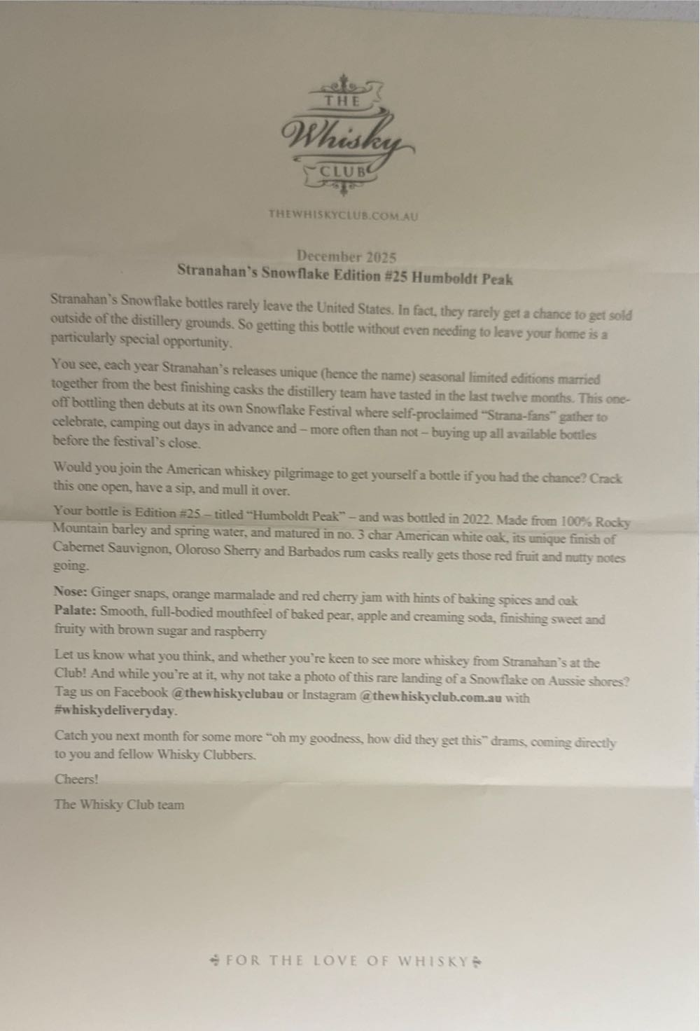 Stranahan’s Snowflake ”Humboldt Peak”  Edition #25 - Stranahan’s Colorado Whiskey (750 mL) alcohol collectible [Barcode 811538019774] - Main Image 4