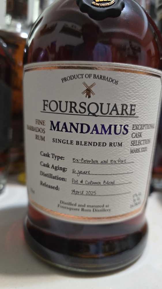 Foursquare Mandamus Mark XXIX Rum - Foursquare Rum Distillery (750 mL) alcohol collectible [Barcode 724803018719] - Main Image 2