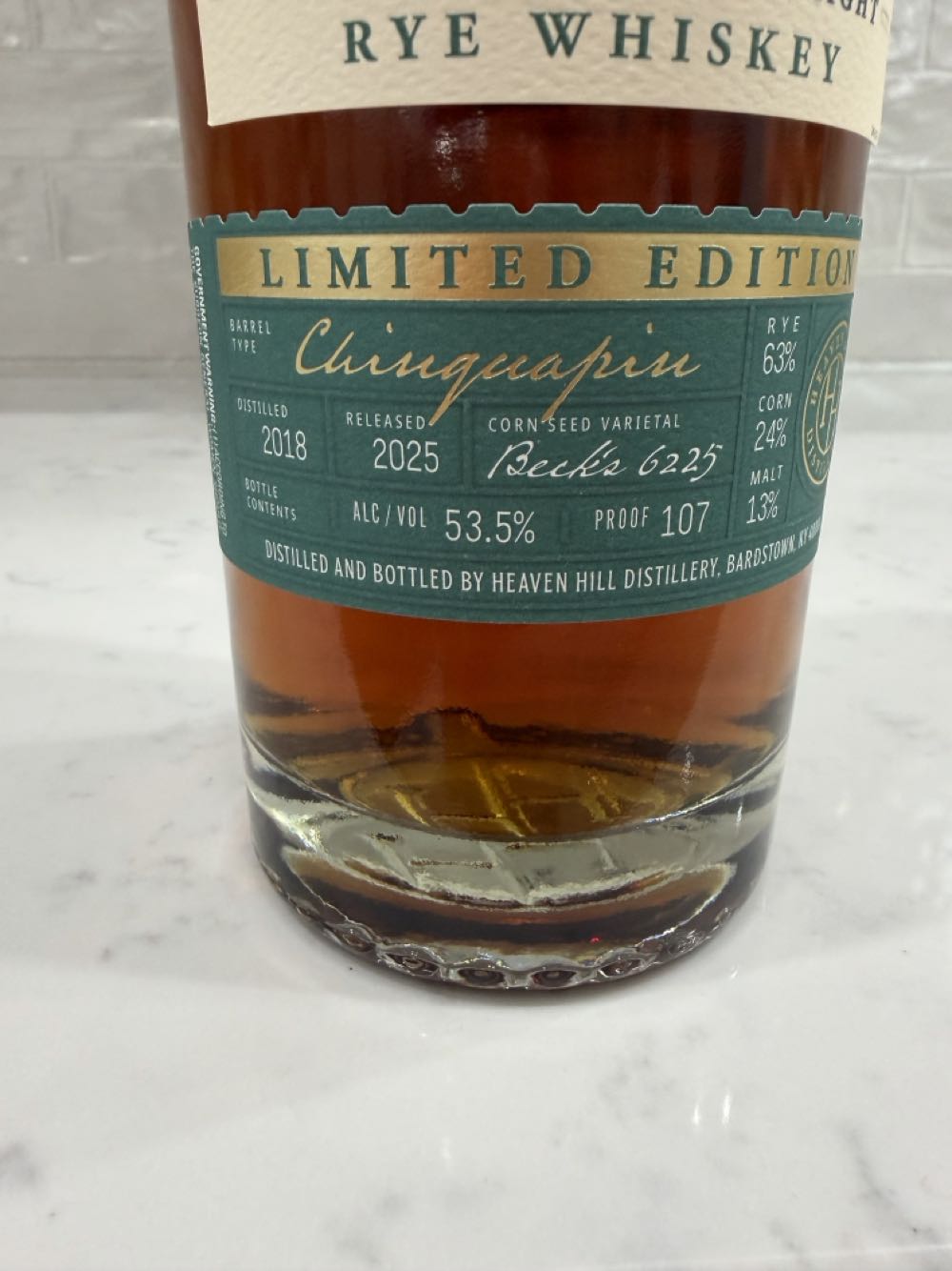 Heaven Hill Grain To Glass Rye Chinquapin Rye Specialty Rye Barrel - Heaven Hill Distillery (750 mL) alcohol collectible [Barcode 096749006014] - Main Image 3