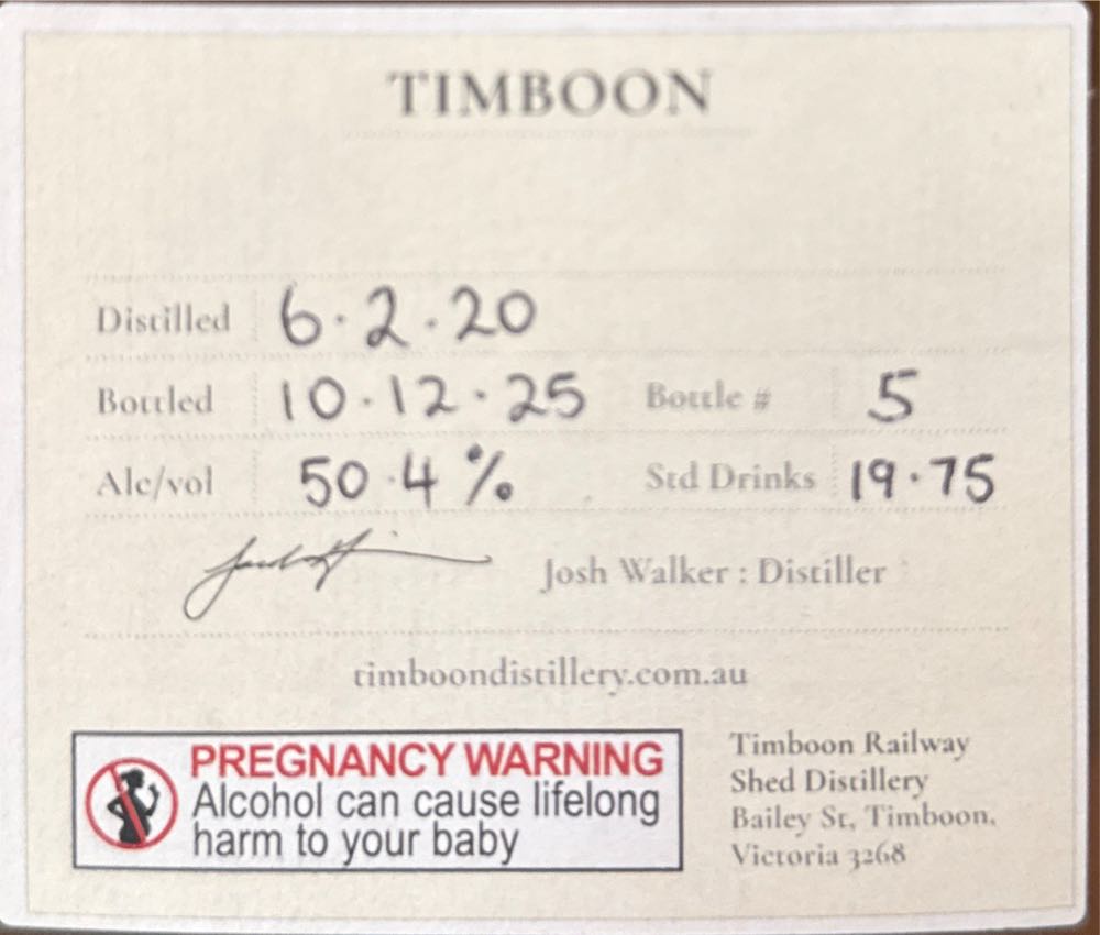 Timboon Hamsky - Timboon Distillery (500 mL) alcohol collectible - Main Image 3