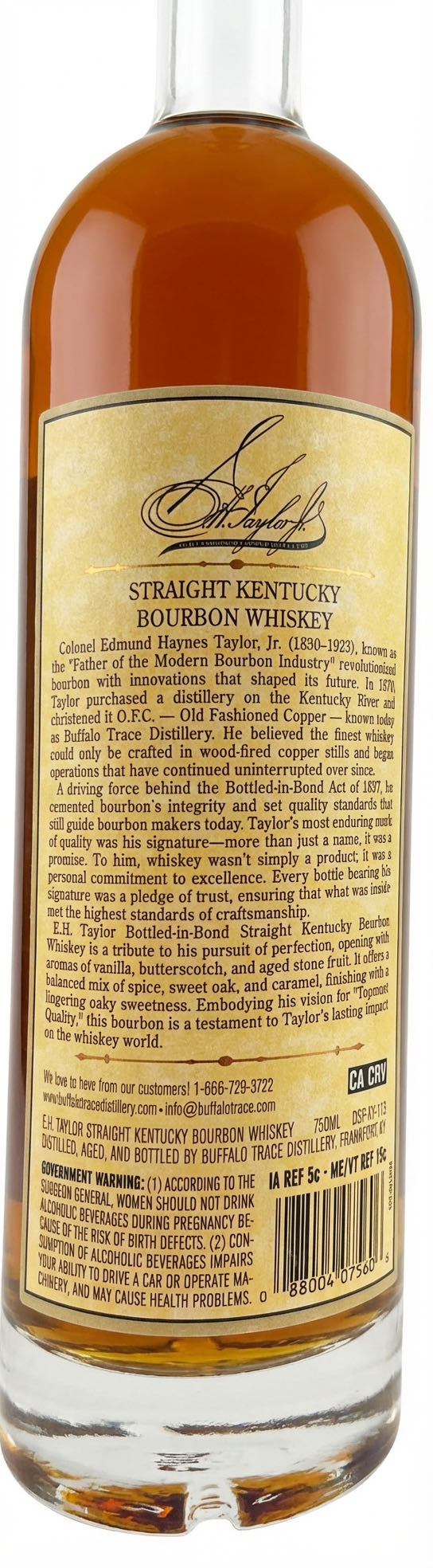 Colonel E.H. Taylor BiB Antique Collection - Buffalo Trace Antique Collection (750 FL OZ) alcohol collectible [Barcode 088004075606] - Main Image 2