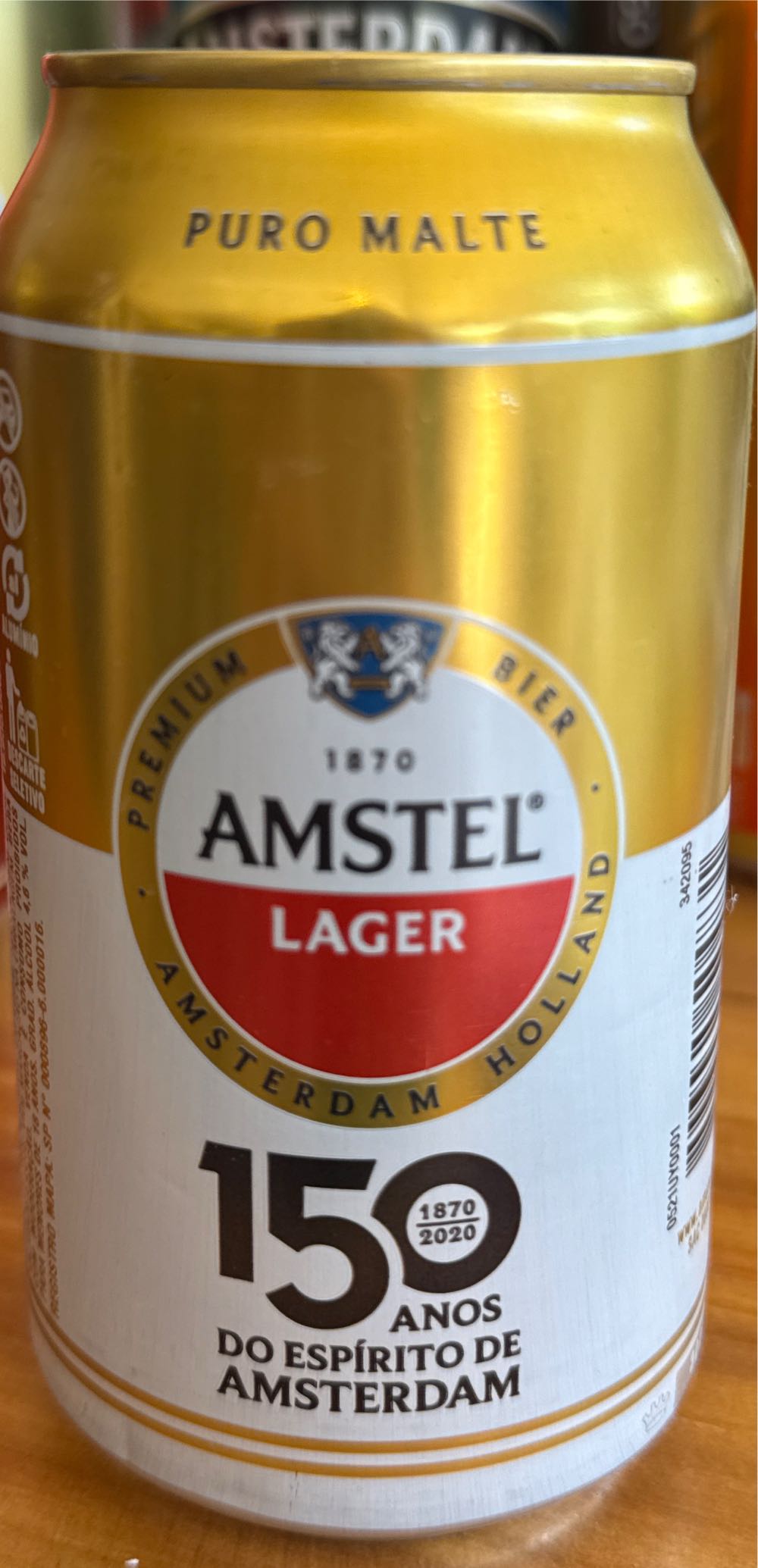 Amstel Lager Puro Malte Edição 150 Anos  (350 mL) alcohol collectible [Barcode 7896045504831] - Main Image 2