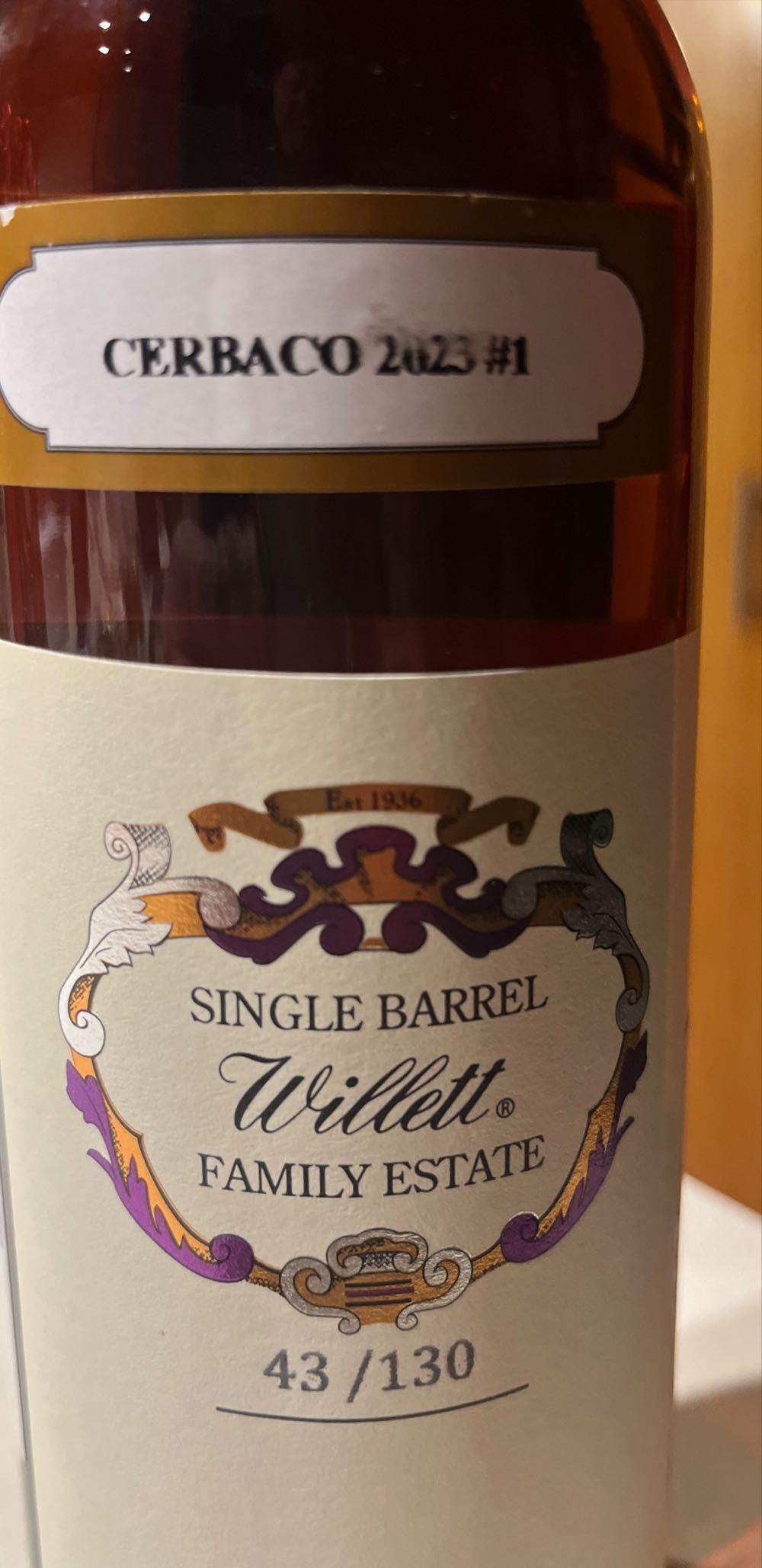 willett 10 year old barrel proof   alcohol collectible - Main Image 3