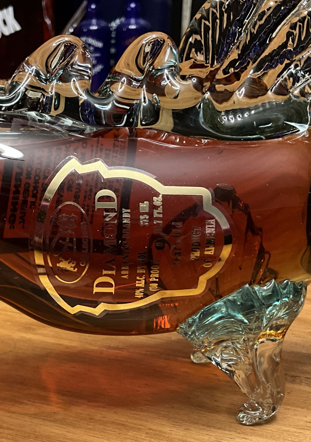 Diamond Armenian Brandy In Glass Dragon - Proshyan Brandy Factory (375 mL) alcohol collectible [Barcode 4850025639190] - Main Image 3