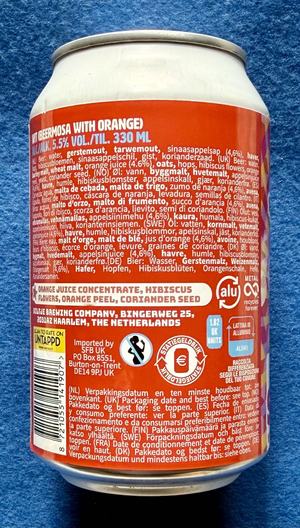 Orange Sunshine - Uiltje Brewing Company (330 mL) alcohol collectible [Barcode 8721055141907] - Main Image 3