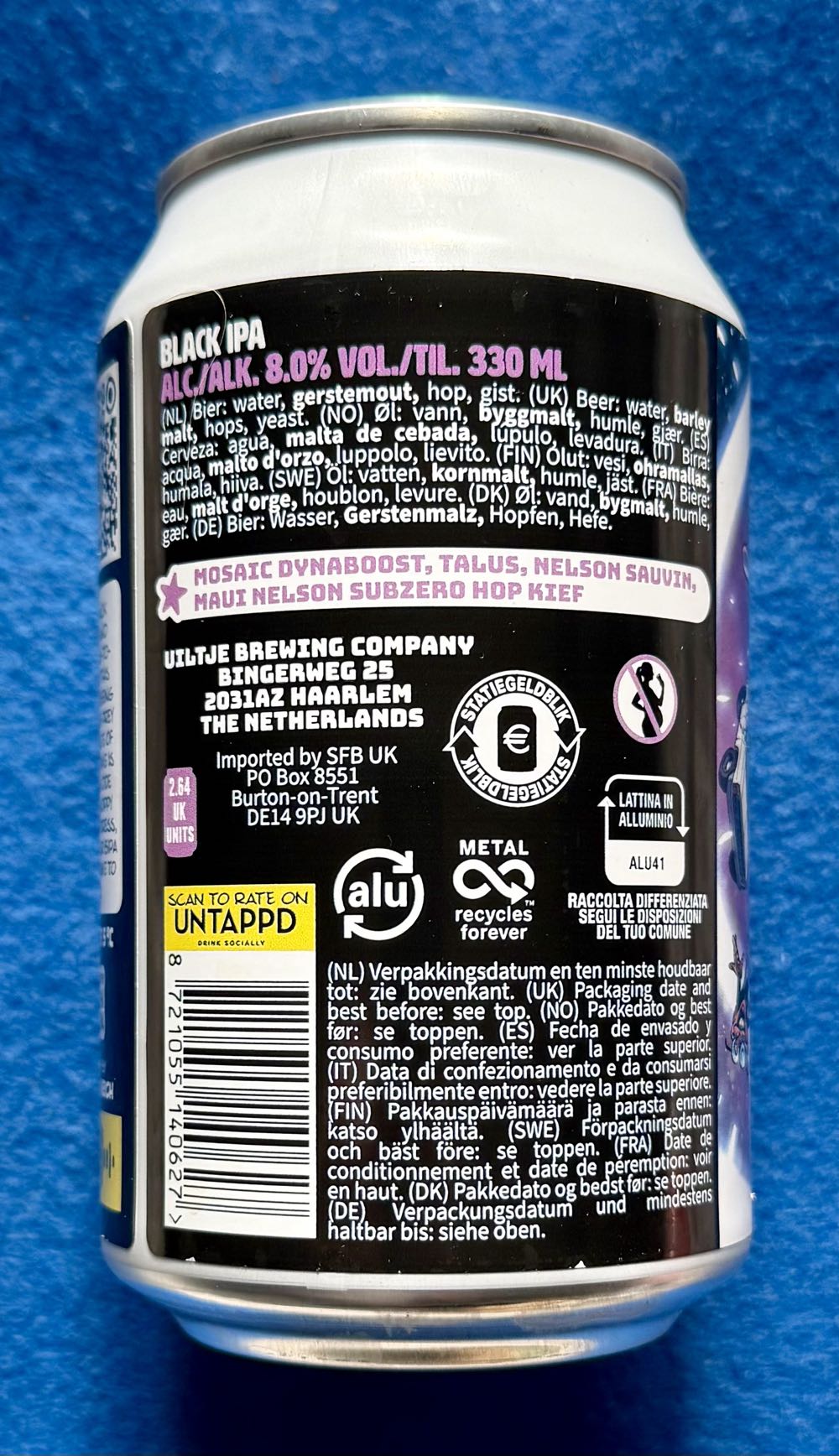 Black In Time Time Machine - Uiltje Brewing Company (330 mL) alcohol collectible [Barcode 8721055140627] - Main Image 3