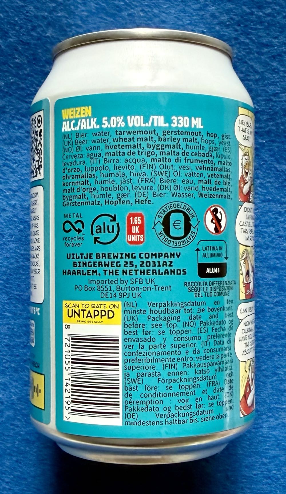 Ouwe Kletskous - Uiltje Brewing Company (330 mL) alcohol collectible [Barcode 8721055142195] - Main Image 3