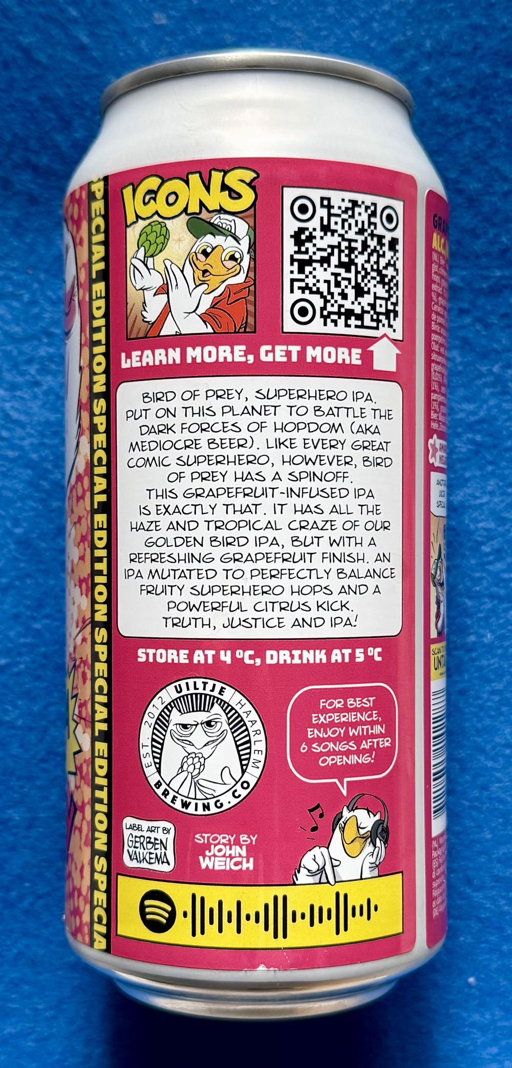 Bird Of Prey Grapefruit - Uiltje Brewing Company (440 mL) alcohol collectible [Barcode 8721055142287] - Main Image 4