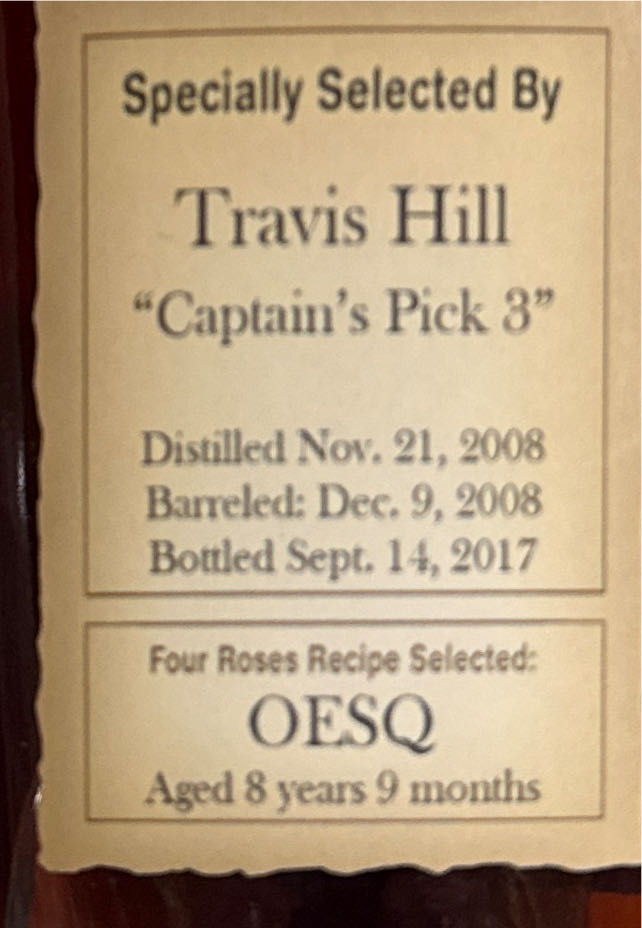 Four Roses Barrel Selection - OESQ - Four Roses Distillery LLC (750 mL) alcohol collectible [Barcode 040063400294] - Main Image 2