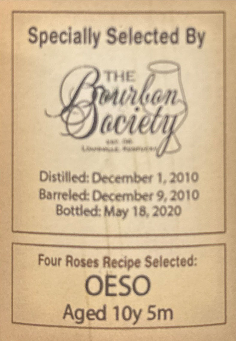 Four Roses Barrel Selection - TBS - OESO - Four Roses Distillery LLC (750 mL) alcohol collectible [Barcode 040063400294] - Main Image 2