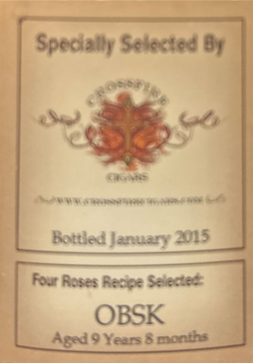 Four Roses Barrel Selection - Crossfire - OBSK - Four Roses Distillery LLC (750 mL) alcohol collectible [Barcode 040063400294] - Main Image 2