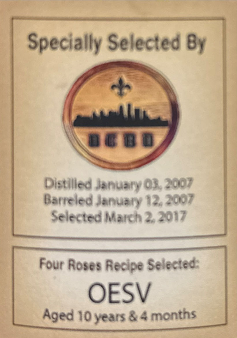 Four Roses Barrel Selection - DCBD - OESV - Four Roses Distillery LLC (750 mL) alcohol collectible [Barcode 040063400294] - Main Image 2