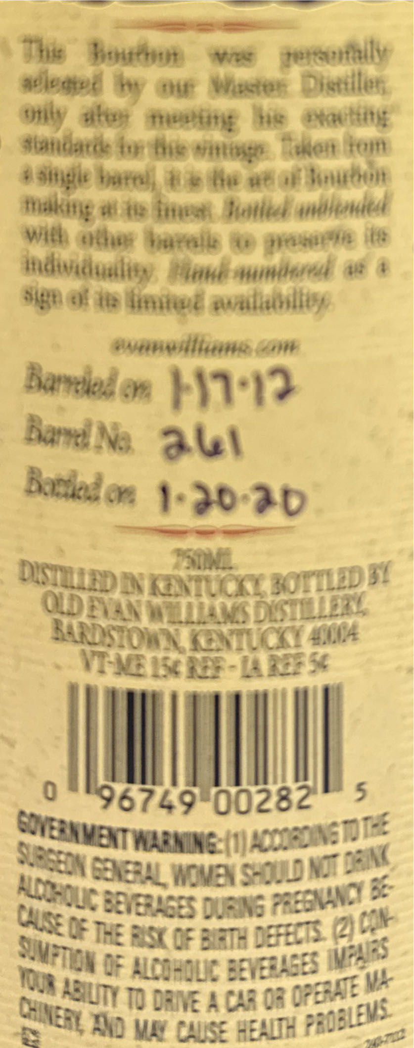 Evan Williams Derby Festival 2020 - Heaven Hill (750 mL) alcohol collectible [Barcode 096749002825] - Main Image 2