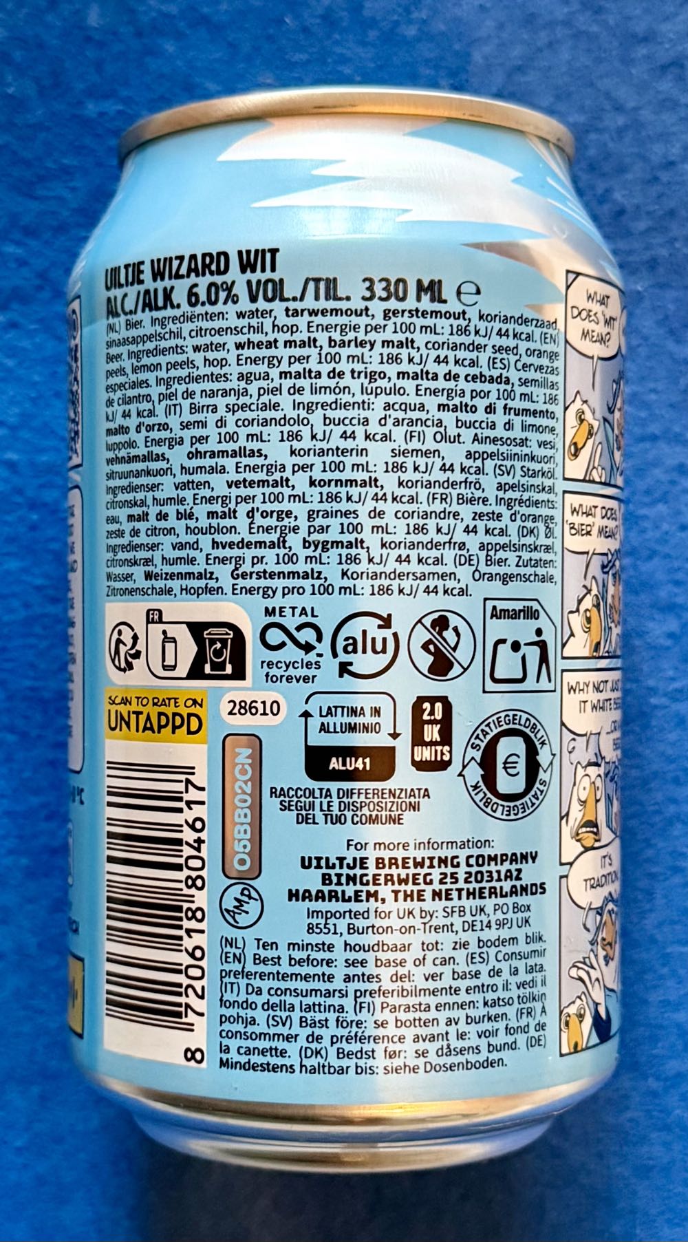 Wizard Wit - Uiltje Brewing Company (330 mL) alcohol collectible [Barcode 8720618804617] - Main Image 3