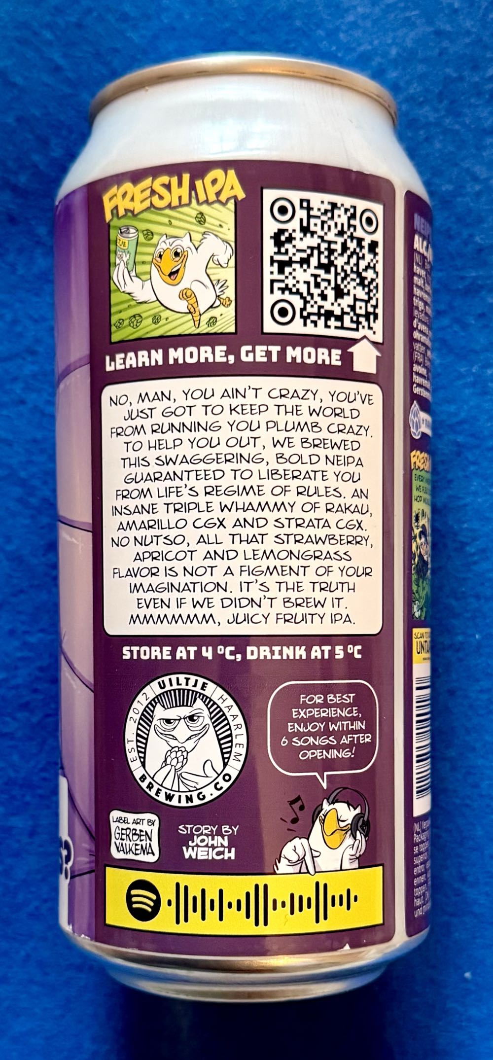 Which One Of You Nuts Has Got Any Guts? - Uiltje Brewing Company (440 mL) alcohol collectible [Barcode 8721055140160] - Main Image 4