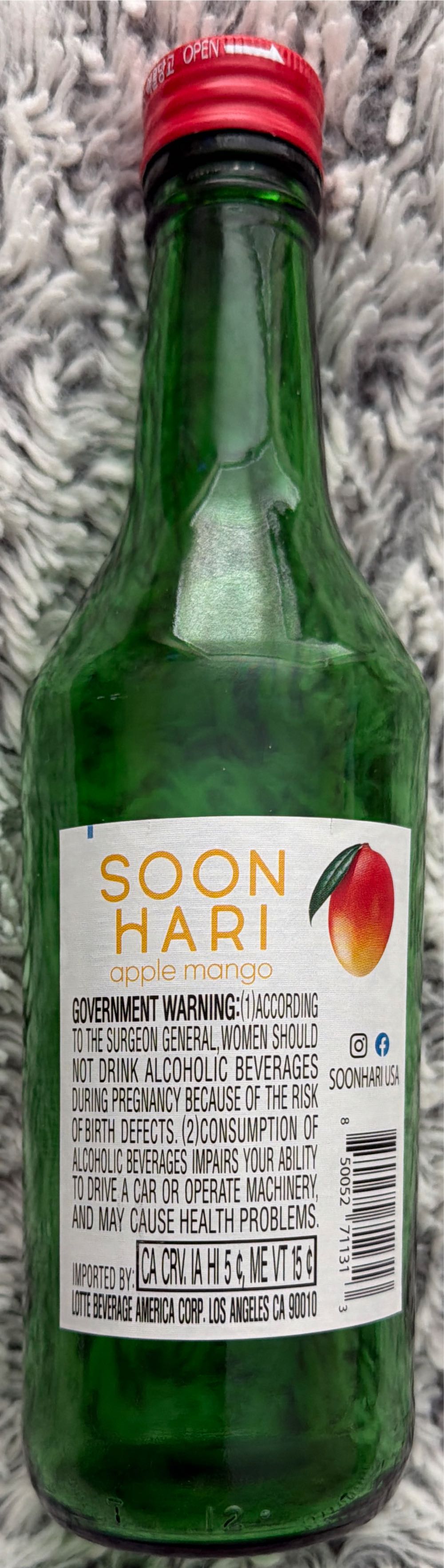 Soon Hari Apple Mango Soju  (375 mL) alcohol collectible [Barcode 850052711313] - Main Image 2