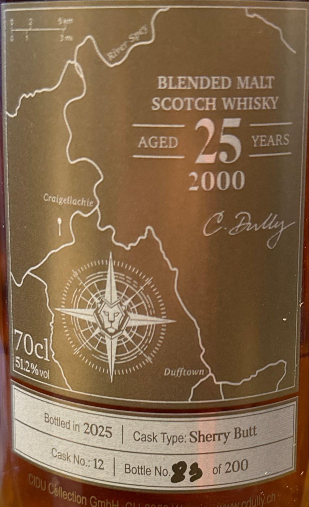 Blended Malt 25 Years - C. Dully (700 mL) alcohol collectible - Main Image 2