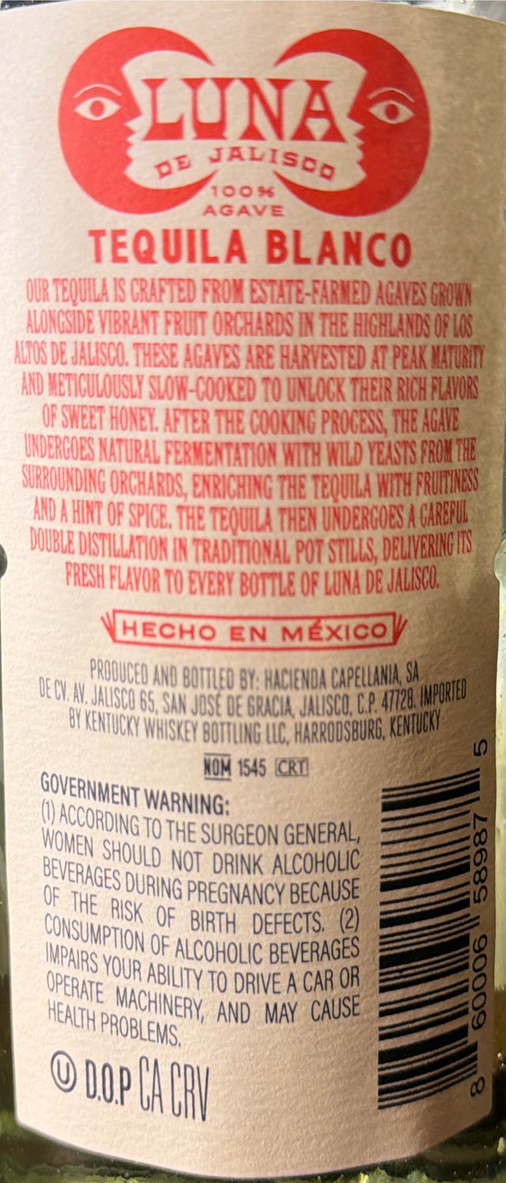 Luna De Jalisco - Hacenda Capellania (750 mL) alcohol collectible [Barcode 860006589875] - Main Image 2