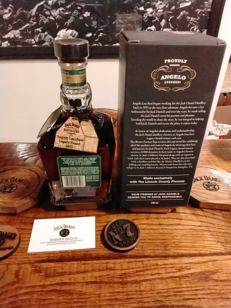 Single Barrel Proof Rye Angelo Lucchesi Legacy Award Winner Selection 2024 - Jack Daniel Distillery (750 mL) alcohol collectible - Main Image 3