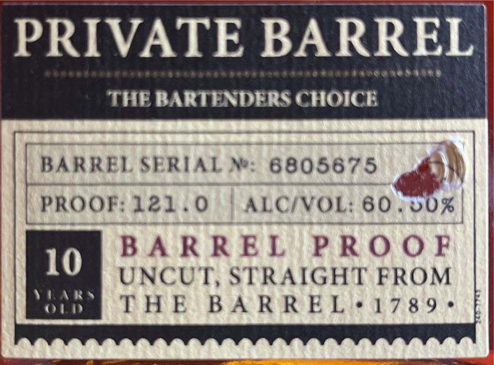 Elijah Craig Barrel Proof “Bartenders choice” - Heaven Hill Distilleries Ltd (700 mL) alcohol collectible [Barcode 096749006588] - Main Image 2