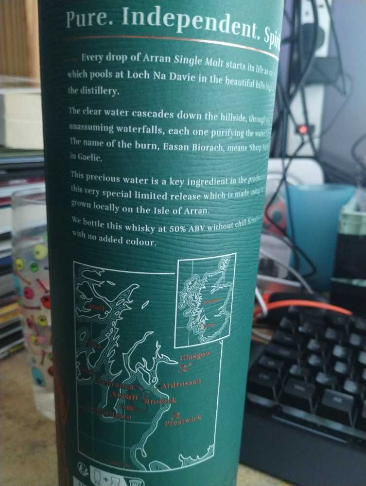 Arran Barley  - Arran Malt (700 mL) alcohol collectible [Barcode 5060044489280] - Main Image 3