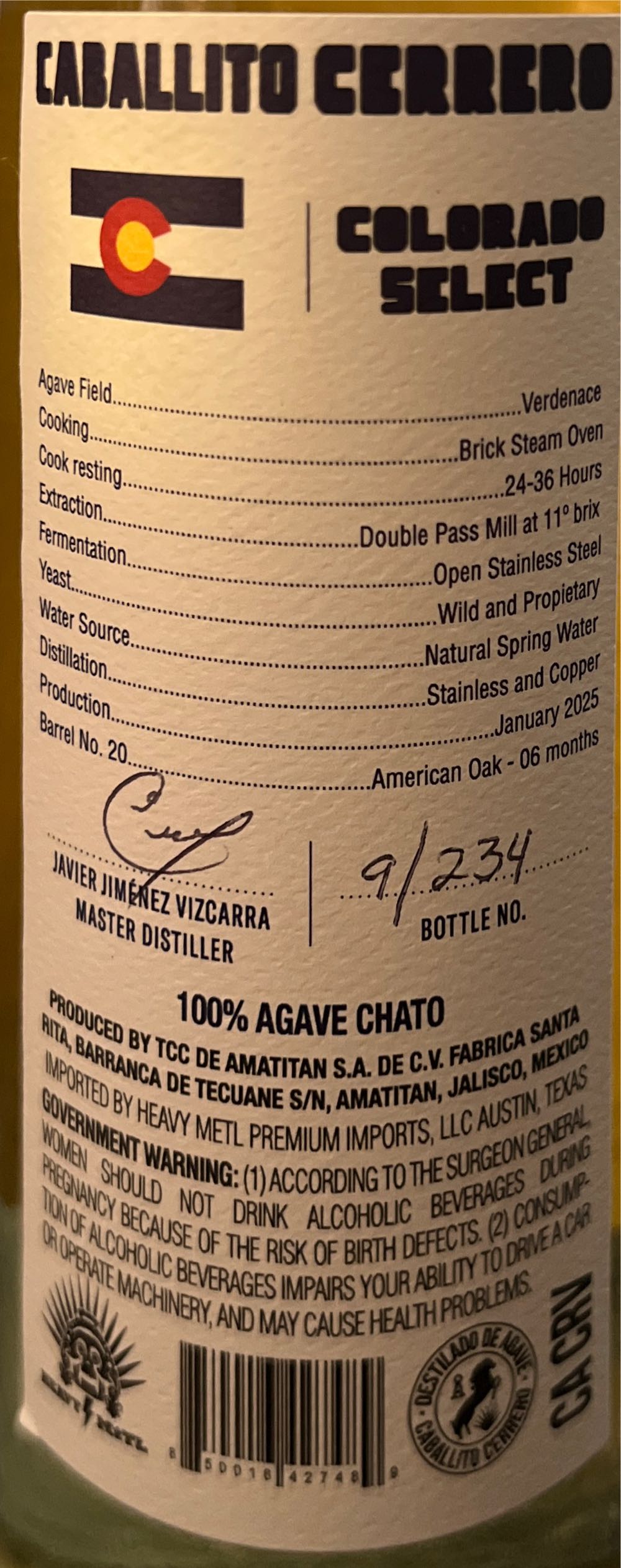 Caballito Cerrero Reposado Chato Colorado - Caballito Cerrero (750 mL) alcohol collectible [Barcode 850016427489] - Main Image 2