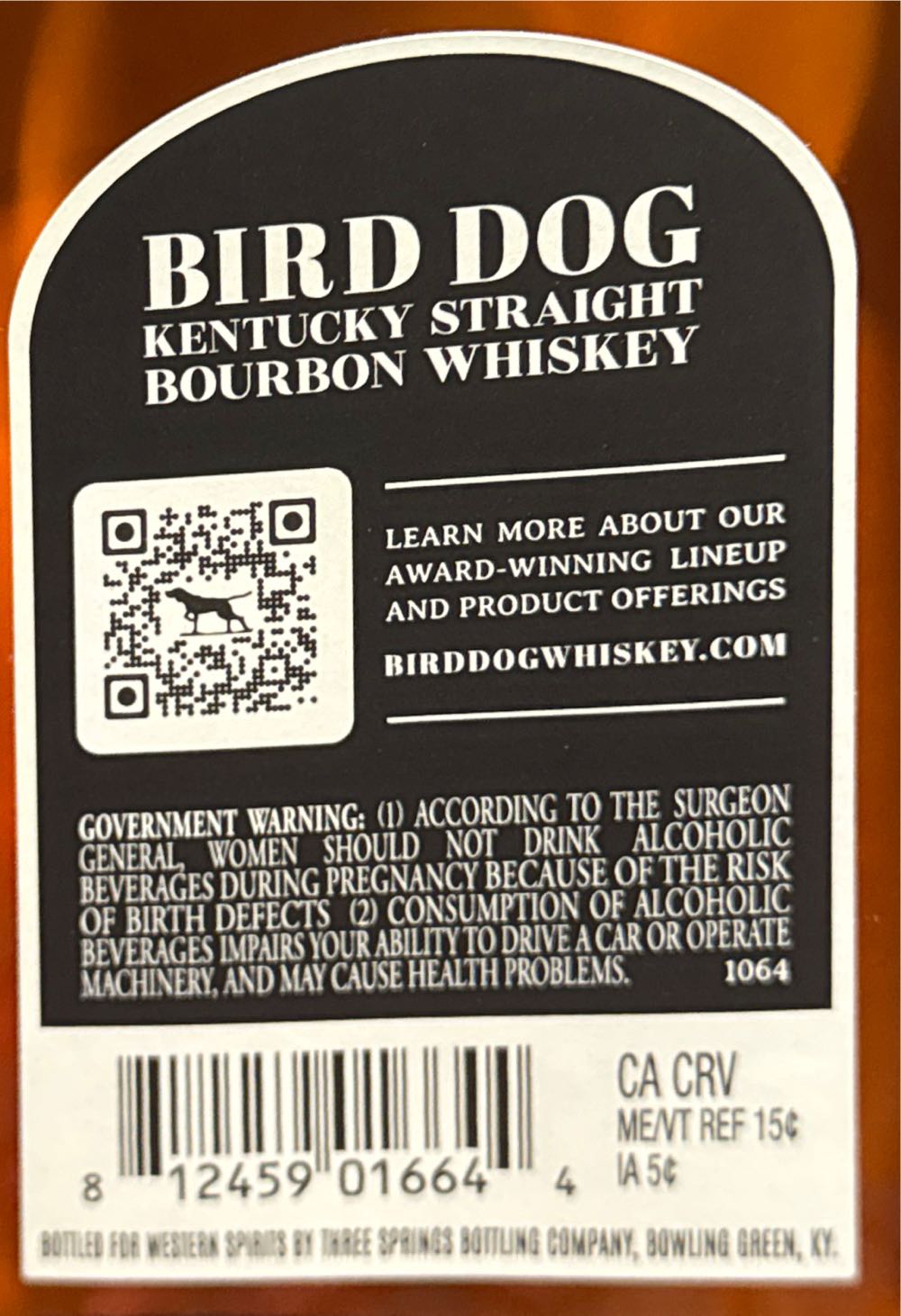 Bird Dog Select Reserve Kentucky Straight Bourbon - Three Springs Bottling Co. (750 mL) alcohol collectible [Barcode 812459016644] - Main Image 2