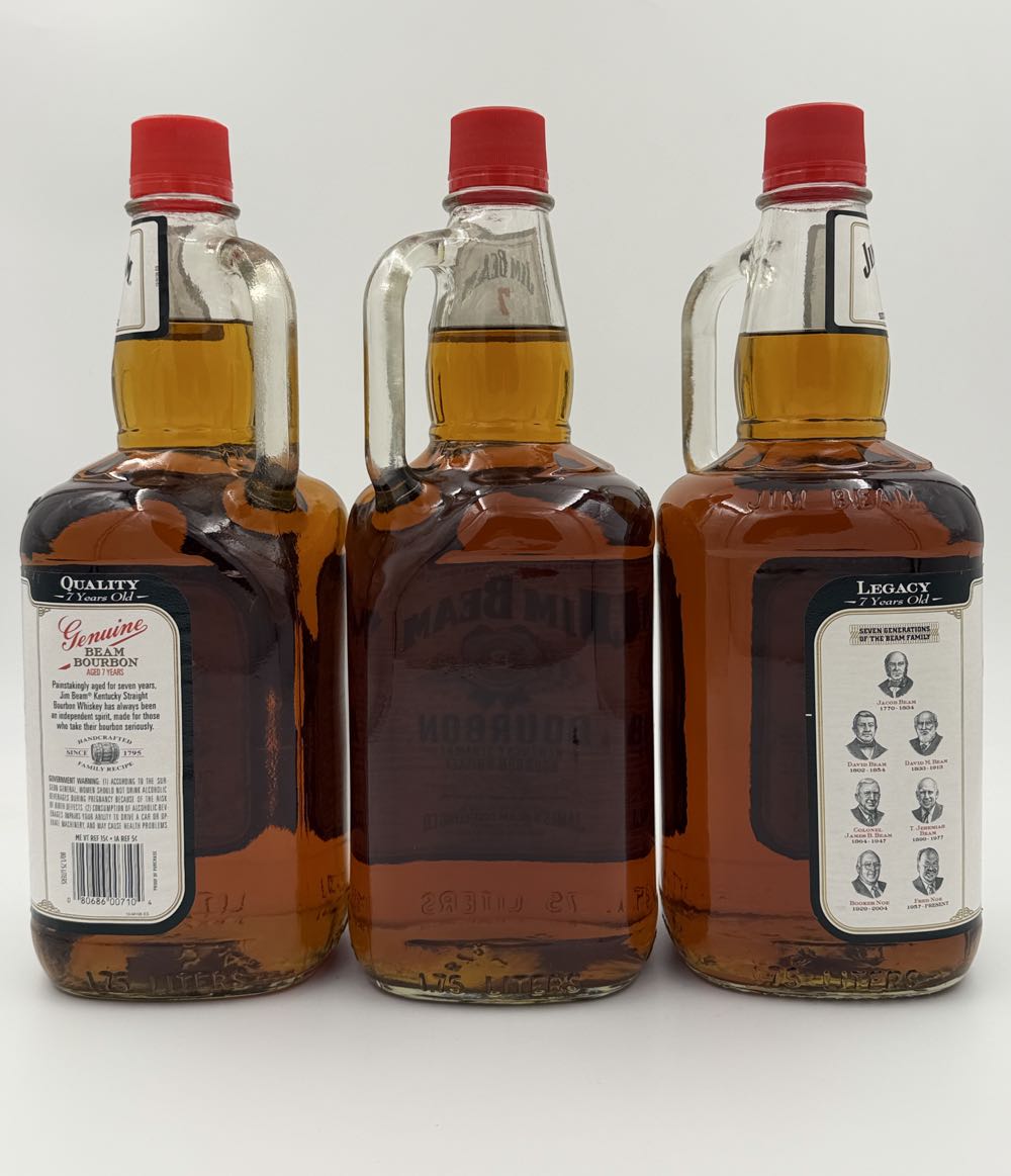 Jim Beam Aged 7 Years 1.75L Red Cap - James B. Beam Distilling Co. (Jim Beam), Clermont, Kentucky (1.75 L) alcohol collectible - Main Image 2