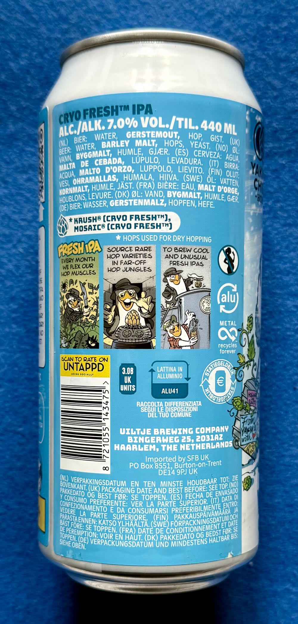 Yeti Krush - Uiltje Brewing Company (440 mL) alcohol collectible [Barcode 8721055143475] - Main Image 3