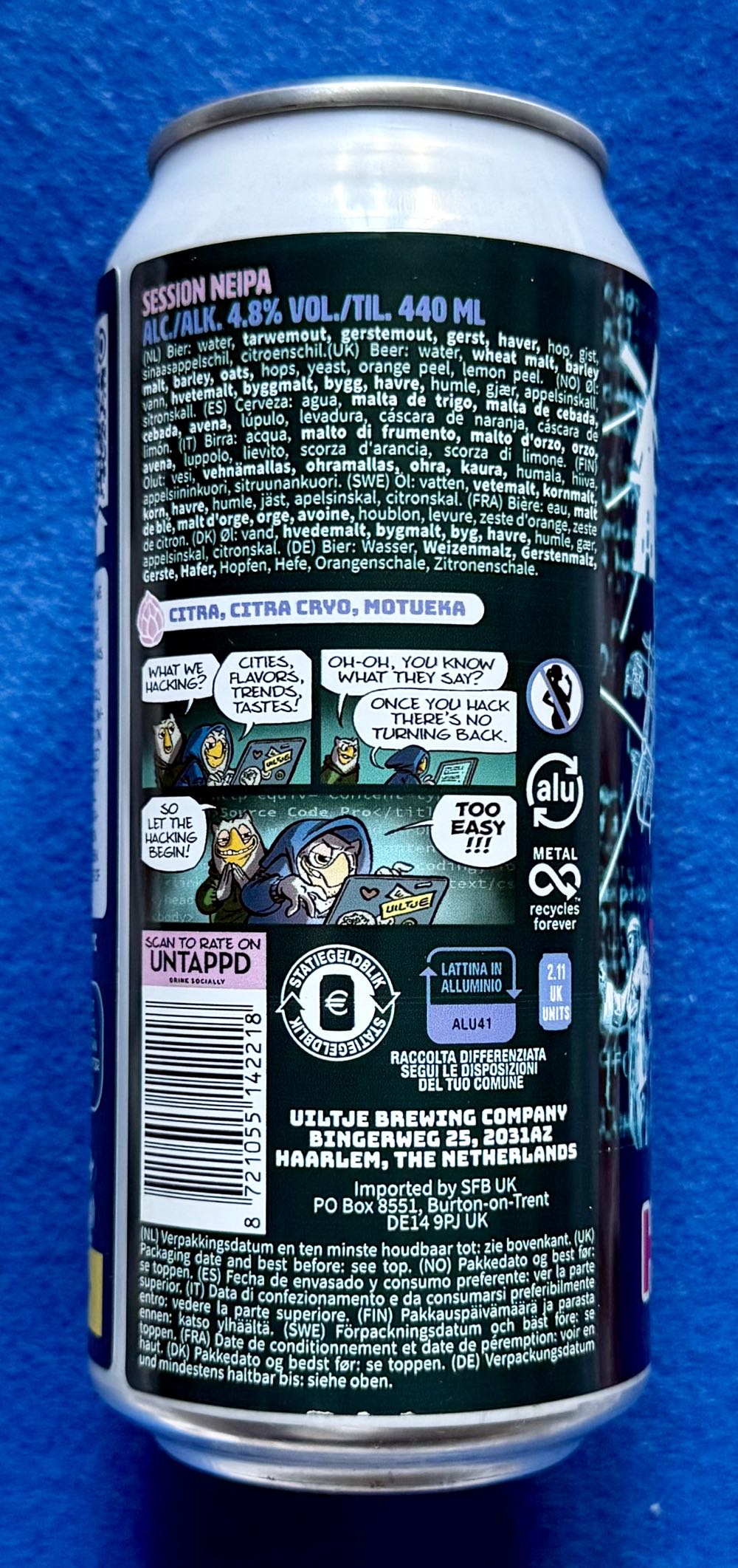 Data Driven Haarlem - Uiltje Brewing Company (440 mL) alcohol collectible [Barcode 8721055142218] - Main Image 3