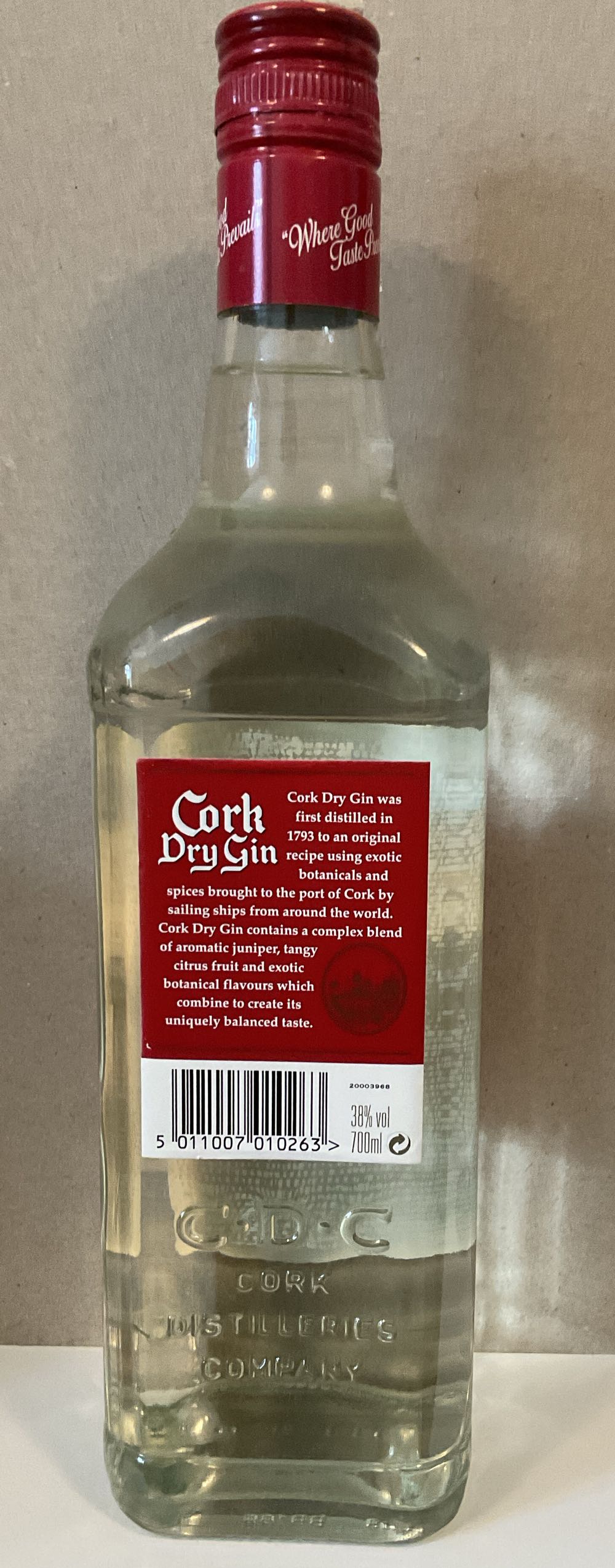 Cork Dry Gin  alcohol collectible [Barcode 5011007010263] - Main Image 2