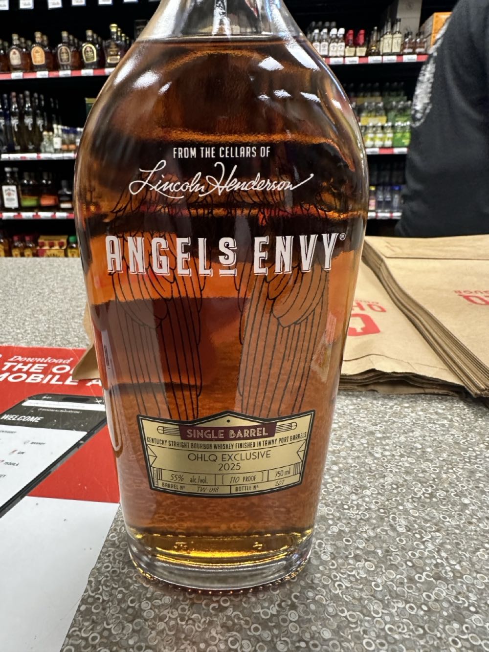 Angel’s Envy Single Barrel Tawny 750 Ml Whiskey Angels Port Bp - Angels Envy (750 mL) alcohol collectible [Barcode 080480989873] - Main Image 2