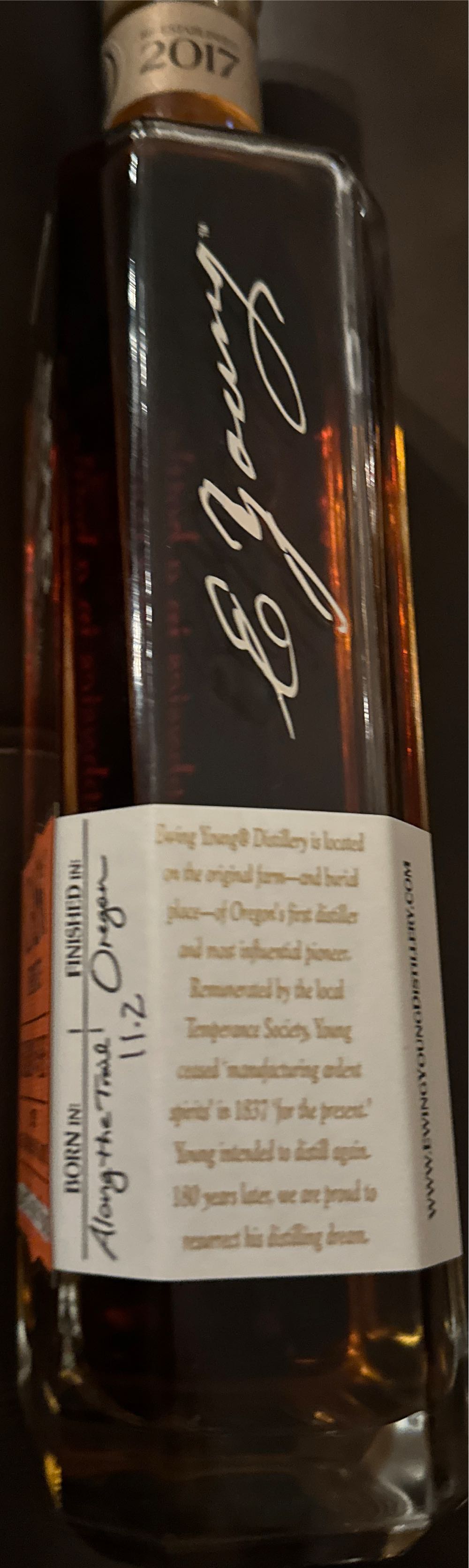 Ewing Young Cast Strength Bourbon Whiskey - Ewing Young Distillery (750 mL) alcohol collectible [Barcode 854258008031] - Main Image 2