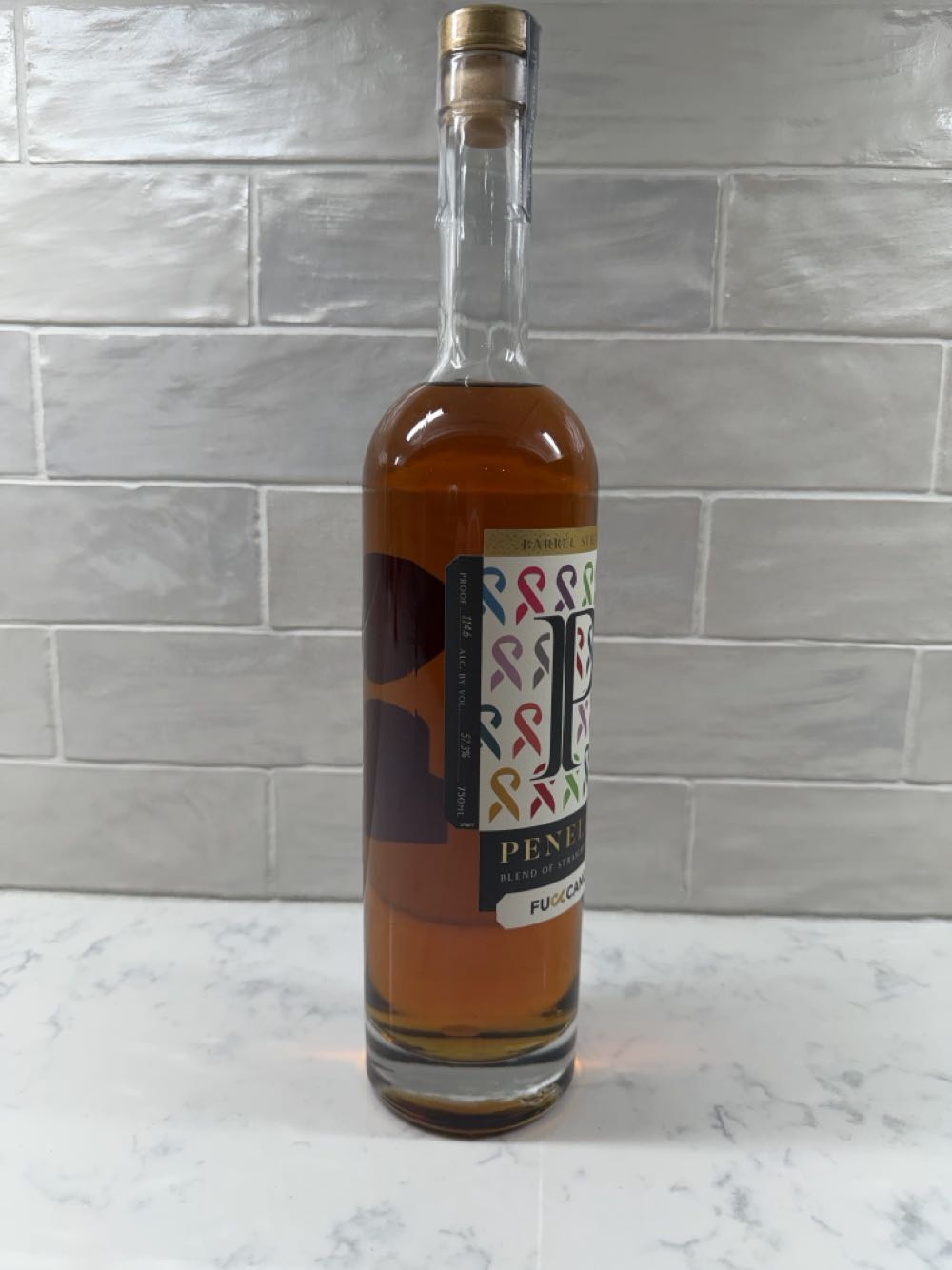 Penelope Fuck Cancer Bourbon Barrel Strength - Penelope Bourbon Bottling Company (750 mL) alcohol collectible [Barcode 088352144092] - Main Image 2